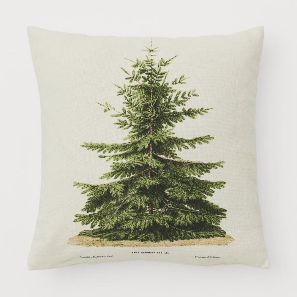 H&M Printed Fir Tree Cushion Cover